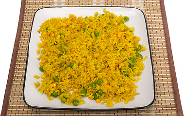 Image showing Rice with peas and corn