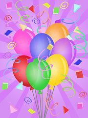 Image showing Balloons with Confetti for Birthday Party