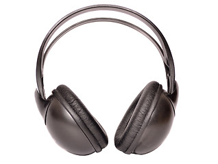 Image showing Black headphones isolated on white