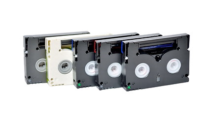 Image showing Mini DV cassettes on white background