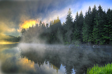 Image showing Sunrise Over Trillium Lake Oregon