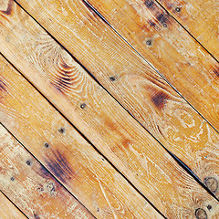 Image showing Diagonal square texture of wooden planks