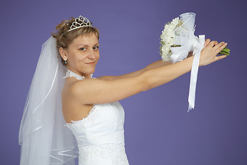 Image showing Bride holding wedding bouquet