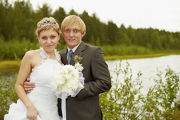 Image showing Portrait of newlyweds - outdoor
