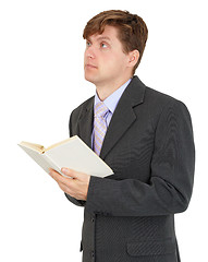 Image showing Student reads book isolated on white