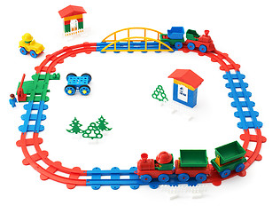 Image showing Children's railway, trains and other toys