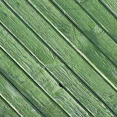 Image showing Background - Texture painted green wooden boards