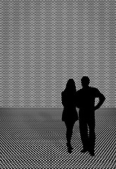 Image showing Silhouette of couple - man and woman