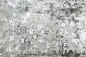 Image showing Gray wall with stains and cracks - background