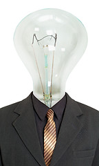 Image showing Man with light bulb instead of head on white