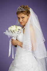 Image showing Portrait of bride with bouquet