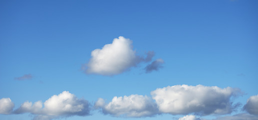 Image showing Blue cloudy sky - panoramic background