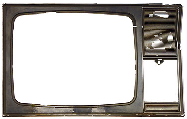 Image showing Old dirty frame of broken TV