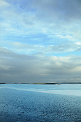 Image showing Vertical sea landscape with horizon in third