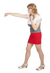 Image showing Woman strikes a hand