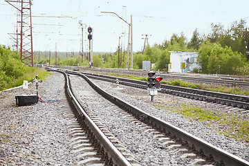 Image showing Railroad tracks near railway station