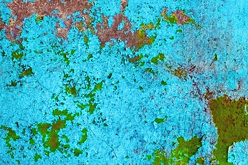 Image showing Old wall are covered with bright paint