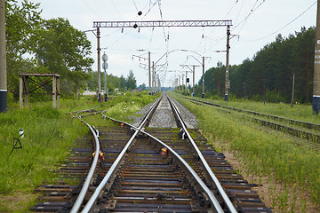 Image showing Railway lines with switch