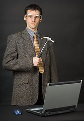 Image showing Man repair computer with their own hands