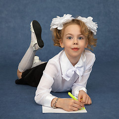 Image showing Teen paints lying on blue