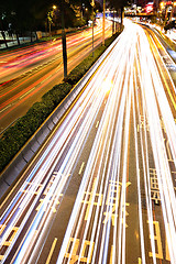 Image showing traffic in city at night