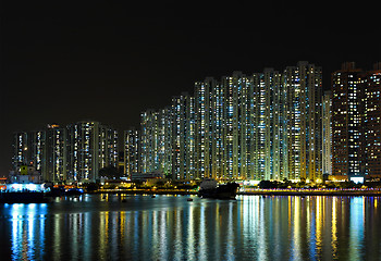 Image showing apartment building at night