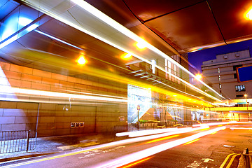 Image showing traffic in city at night