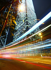 Image showing traffic in city at night