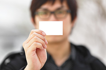 Image showing showing blank business card