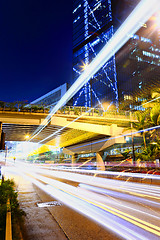 Image showing light trails in mega city