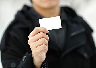 Image showing showing blank business card