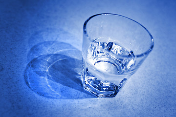 Image showing glass of water in blue tone