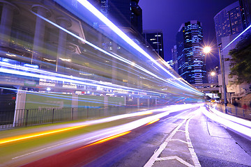 Image showing traffic in city at night