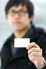 Image showing showing blank business card