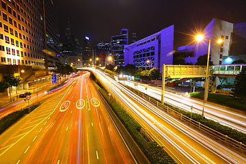 Image showing traffic in city at night