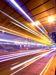 Image showing traffic in city at night