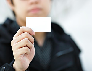 Image showing showing blank business card