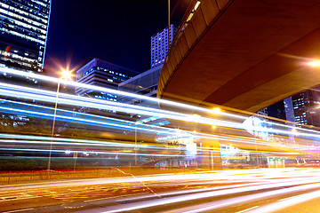 Image showing traffic in city at night