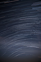 Image showing Star trails in the sky