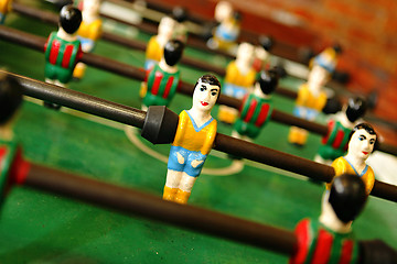 Image showing retro wooden foosball table