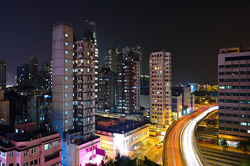 Image showing traffic by night in Hong Kong