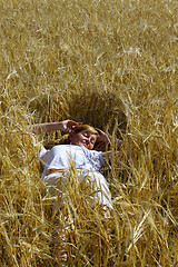 Image showing Woman in wheat