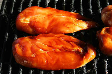 Image showing grilling chicken