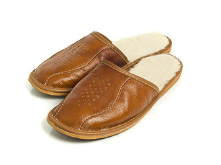 Image showing Pair of men's house slippers