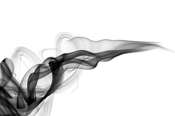 Image showing Black fume abstract over white