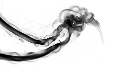 Image showing Black smoke Abstract over white