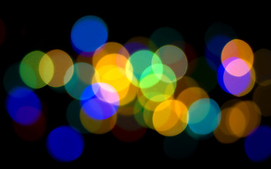 Image showing Colorful Blurred lights over black