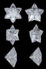 Image showing Five pointed, six point diamond stars