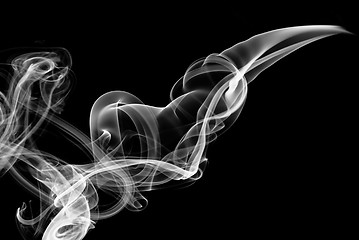 Image showing White smoke abstract shape over black