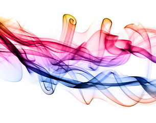 Image showing Bright colored smoke abstract shapes